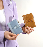 Dompet Pendek Wanita Baru Baellerry, Dompet Lipat Fungsional Modis untuk Wanita dan Remaja Putri, Dompet Koin dengan Resleting dan Tempat Kartu