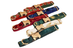 Diseñador de moda Patrón de flores Forma de hueso Hebilla Etiqueta de nombre grabada con láser <span class=keywords><strong>Collar</strong></span> de perro mascota - Product Image 6