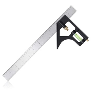 All aluminum alloy structure 12" combination square ruler Adjustable Carpentry Square 45/90/ Degree with Bubble Level