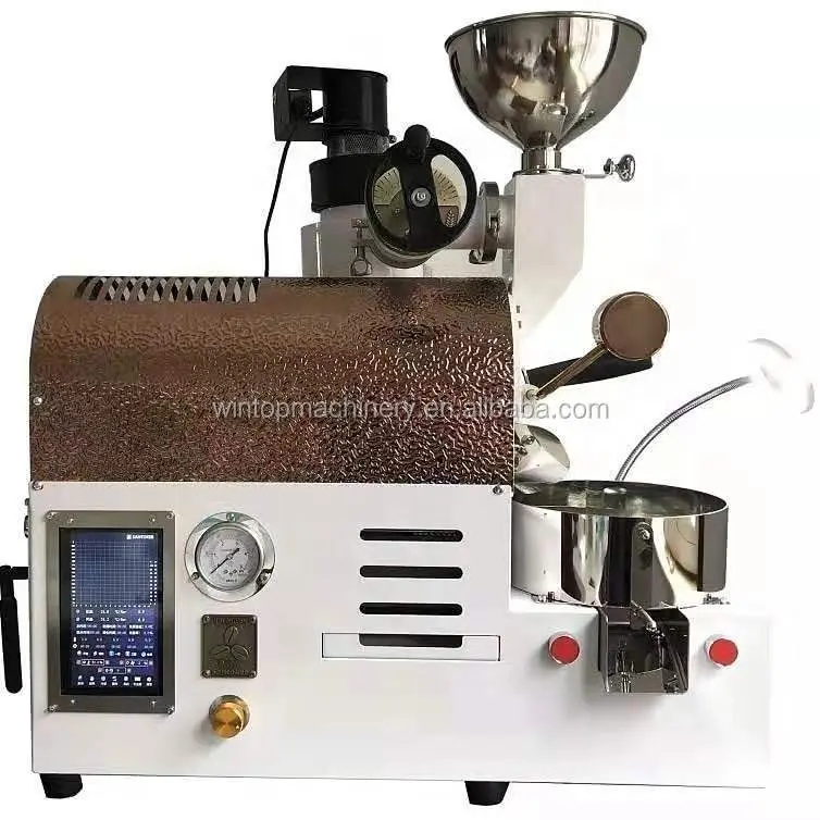 Wintop WS500 Small Sample Coffee Roasting Machine Manual Carbon Steel Shaftless drum 500g Gas Coffee Roaster Machine for cafe