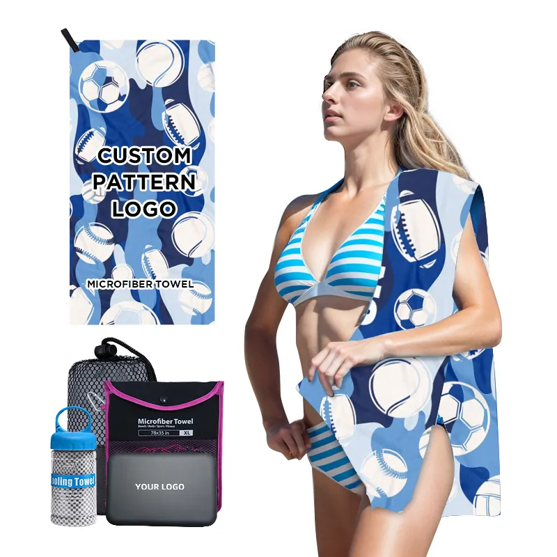 Asciugamano in microfibra per sport di raffreddamento per palestra da viaggio con Logo personalizzato stampato digitale ad asciugatura rapida