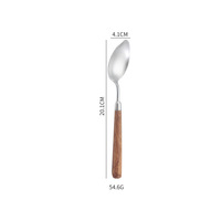Ensemble de couverts réutilisables en acier inoxydable 304 de style japonais, finition brossée mate, avec manche en noyer, pour mariages et banquets