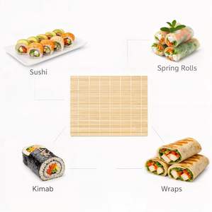 Tapis à <span class=keywords><strong>sushi</strong></span> instantané, surface antiadhésive, tapis à rouler en bambou pour faire du <span class=keywords><strong>sushi</strong></span> soi-même et adapté aux débutants - Product Image 4