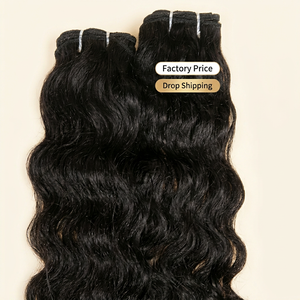 Extensión de cabello humano indio ondulado, pelo indio virgen natural profundo, venta al por mayor, precio de fábrica - Product Image 1