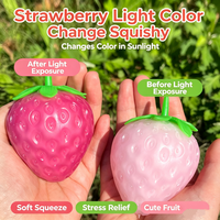 Jouet Squishy en Mousse PU en Forme de Mangue à Couleurs Changeantes avec Effet de Teinte Activé par le Toucher pour Jeu Sensoriel