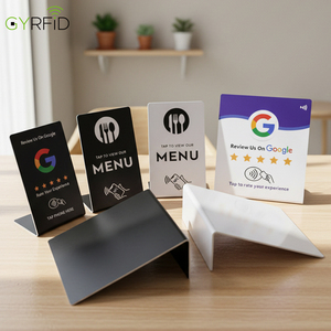 Soporte NFC de PVC en blanco y negro para mesa, soporte NFC para menú, soporte NFC para reseñas de <span class=keywords><strong>Google</strong></span>, en stock - Product Image 1