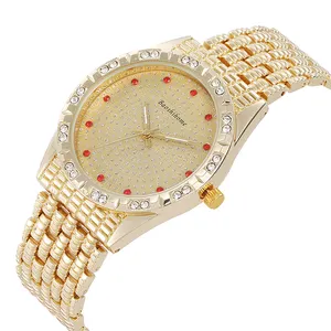 metal timepiece trim and elegant baguette master bling designer look hip hop watch