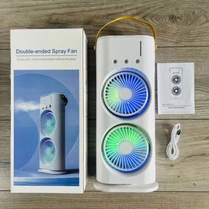 Factory Wholesale Portable Air Conditioning Fan USB Spray Water Cooling With Light <b>Small</b> Desktop Portable Solar Rechargeable Ven - Product Image 1