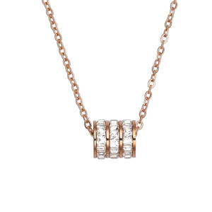 Japanese and Korean Style Jewelry Trendy Colorful Crystals Necklace Fashion <b>Titanium</b> Steel Small Waist Necklace for Women - Product Image 2