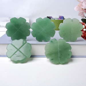 Décorations en cristal en forme de feuille de jade vert sculptées à la main, décoration écologique pour la maison, sculpture en relief sur le thème des fleurs - Product Image 3