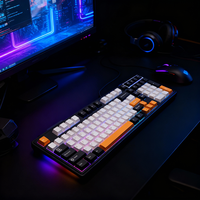 Clavier mécanique de jeu à commutation à chaud à 98%, clavier de jeu de bureau à trois modes, clavier mécanique sans fil à commutation à chaud