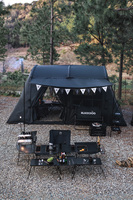 Table Igt d'extérieur pour chien noir, Camping en plein air, pliante, Portable, Barbecue, pique-nique