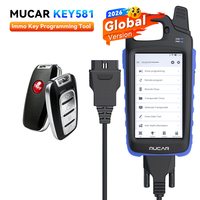 Programador MUCAR KEY581 con Llave Transponder SMARTKEY en Blanco, 4 Botones, Bloqueo, Desbloqueo, Apertura de Maletero, Función de Pánico, Alcance de 130 pies para Más de 120 Modelos de Vehículos