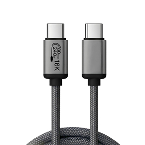 Cable <span class=keywords><strong>de</strong></span> Carga Rápida JustLink OEM ODM <span class=keywords><strong>de</strong></span> 240 W USB4.2 16K 80 Gbps Tipo-C a Tipo-C con Funda <span class=keywords><strong>de</strong></span> Nailon para Teléfono, Auriculares y Reloj - Product Image 2