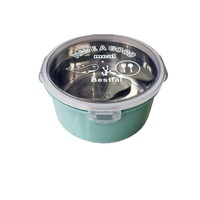 Boîte à bento portable créative en acier inoxydable, compatible micro-ondes, avec conception de boucle isolante, boîte à lunch moulée par injection