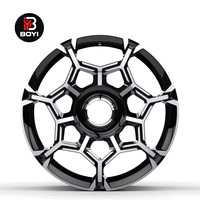 Jantes en alliage d'aluminium forgées sur mesure, à rayons géométriques, face usinée noire, 22 pouces, pour Audi, BMW, Porsche
