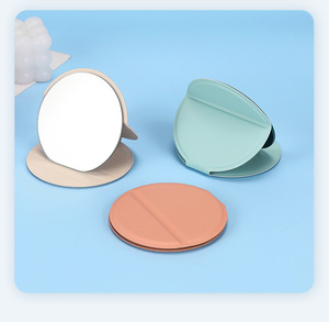 Custom Single-Sided Pocket <b>Mirror</b> Black PU Leather Magnifying Cosmetic Makeup <b>Mirror</b> for Travel Purse - Product Image 3