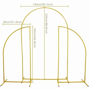 U Arch Background Party Stands 3 piezas Set Arch Backdrop Covers Round Backdrop Cover con soporte - Product Image 1