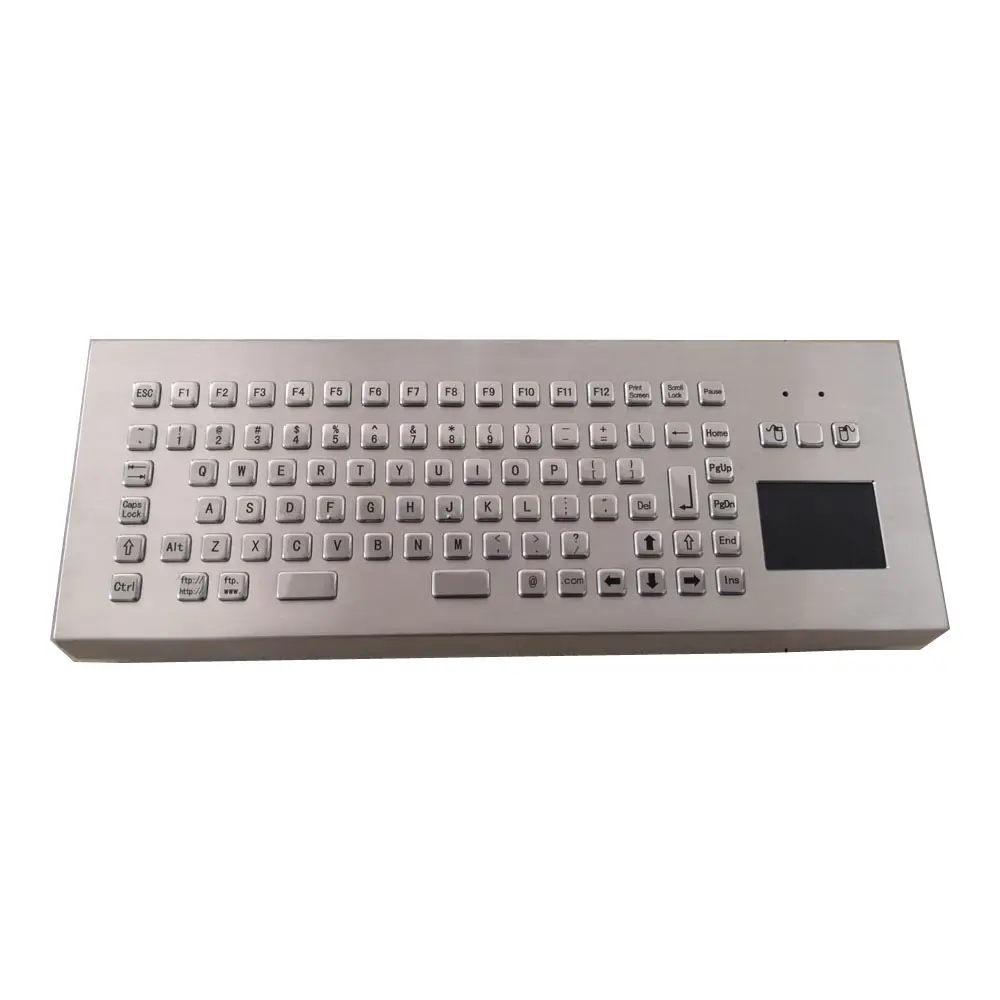Rugged strongly fireproof flat stainless steel keyboard