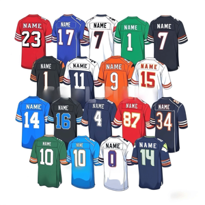 批发廉价男士刺绣美式橄榄球球衣全队橄榄球制服高品质发货 - Product Image 1