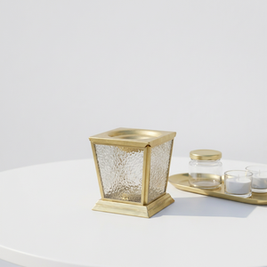 Brûleur d'encens en laiton au design conique dernier cri avec découpes florales, diffuseur d'aromathérapie pour usage décoratif - Product Image 2