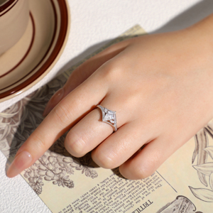 Custom Factory Supplier Bulk Fine Jewelry Trendy Rhodium Plated S925 <b>Silver</b> Cubic Zircon Wedding Engagement <b>Ring</b> Anniversary - Product Image 6