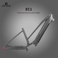 Cadre de vélo de montagne à assistance électrique à transmission intermédiaire en alliage d'aluminium CYCTRAC EC1, roues de 16 pouces, compatible avec le moteur Bafang et le boîtier de batterie