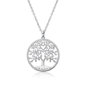 S925 Sterling Silver European And American WISH Creative Tree Of Life Pendant Fashion Silver Jewelry Necklace For Women