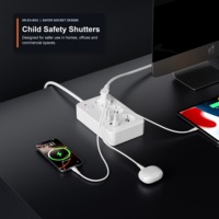 XR-EU-B3U 3 Prizli USB-C PD 20W 2500W Güç Şeridi Uzatma Soketi, Ofis ve Ev için 2m 3m 5m Kablolu