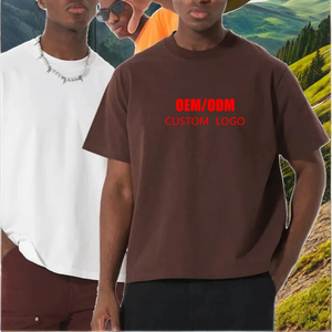 T-shirt Homme 100% Coton Coupe Boxy Personnalisable Logo Streetwear Style Décontracté Motif Uni Tricoté pour Vêtements T-shirt Homme - Product Image 3