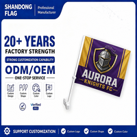 Drapeau de fenêtre de voiture personnalisé avec logo de club, mât en plastique, polyester durable et écologique, drapeau national, design personnalisé, événement sportif