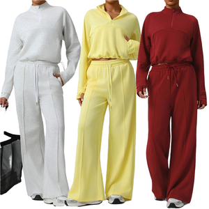 YBO-sm2549 Nuova Tuta Sportiva Traspirante Casual da Strada con Pantaloni Dritti, Completo 2 Pezzi da <span class=keywords><strong>Donna</strong></span>, Felpe <span class=keywords><strong>Oversize</strong></span> - Product Image 1