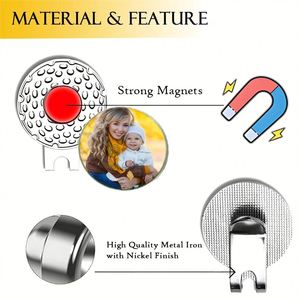 Vente en gros usine : Marqueurs de balle de golf en métal vierges, clips magnétiques pour chapeaux, personnalisables avec logo, accessoires promotionnels - Product Image 4
