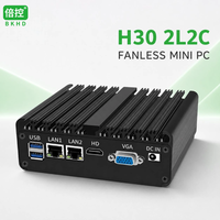 Mini PC industriel sans ventilateur BKHD H30 2L2C, intégré avec processeur Intel Celeron Core I3, double LAN Gigabit, double COM RS232 RS485, PC embarqué