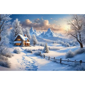 Décor de Village de Noël Hivernal, <span class=keywords><strong>Montagne</strong></span> enneigée, Blanc, Nouvel An, Bannière de <span class=keywords><strong>fond</strong></span> de Noël personnalisée, Accessoires de studio photo - Product Image 5