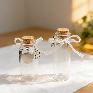 Personalized Name Modern Teardrop Pet Hair Storage Container for <b>Dogs</b> & Cats Bone <b>Ash</b> Teeth Souvenir Glass Bottles - Product Image 4