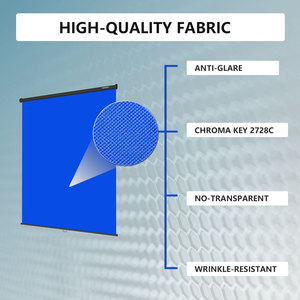 RAUBAY Retractable Pull Down Blue Screen-Polyester Wrinkle Resistant Anti-Glare 59.8" X 86.6" Collapsible Wall-Mount Background - Product Image 4