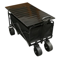Chariot de courses pliable portable à quatre roues en acier inoxydable étanche pour le camping et les outils de stand