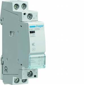 ESC225S Personalizzabile con Contattore Hager Silenzioso 2 NO 230 V AC 25 A Modulo 1 DIN - Product Image 1