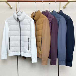 เสื้อแจ็คเก็ตดาวน์น้ำหนักเบาสำหรับผู้ชาย แขนเสื้อถักแบบไฮบริด ทรงพัฟเฟอร์ ด้านหน้าแบบควิลท์ แจ็คเก็ตลำลองสำหรับฤดูหนาว - Product Image 1
