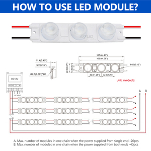 โมดูลไฟ LED DC12V 3W ได้รับการรับรองมาตรฐาน CE ROHS กันน้ำ แบบฉีดขึ้นรูป 2835 โมดูลไฟ LED 3 ดวง สำหรับกล่องไฟโฆษณา - Product Image 6