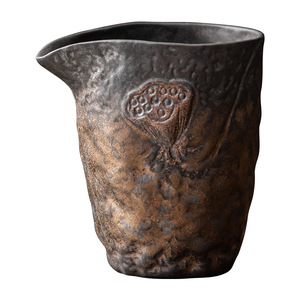 Taza de té de cerámica dorada hecha a mano con forma de vaina de loto, estilo tradicional chino para servir té, cerámica del condado de Dehua - Product Image 5