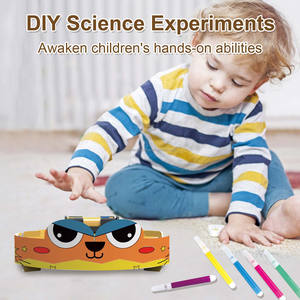 Série d'expériences scientifiques : <span class=keywords><strong>Robot</strong></span> <span class=keywords><strong>chien</strong></span> électrique DIY avec évitement d'obstacles, à assembler soi-même, puzzle 3D stéréoscopique - Product Image 3