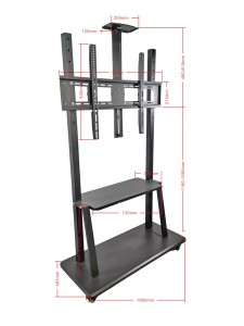 Supporto Mobile regolabile per montaggio Trolly da 55-100 pollici supporto per schermo <span class=keywords><strong>Tv</strong></span> TMC-900FB - Product Image 4