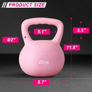 Kettlebell in PVC da 10 a 30 libbre con impugnatura larga <span class=keywords><strong>e</strong></span> riempimento in sabbia di ferro per allenamento della forza <span class=keywords><strong>e</strong></span> fitness domestico - Product Image 6