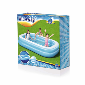 Bestway 54006 trẻ em bơi bơm hơi hồ bơi màu xanh hình chữ nhật <span class=keywords><strong>Inflatable</strong></span> gia đình hồ bơi 2.62 m x 1.75 m x 51 cm - Product Image 6