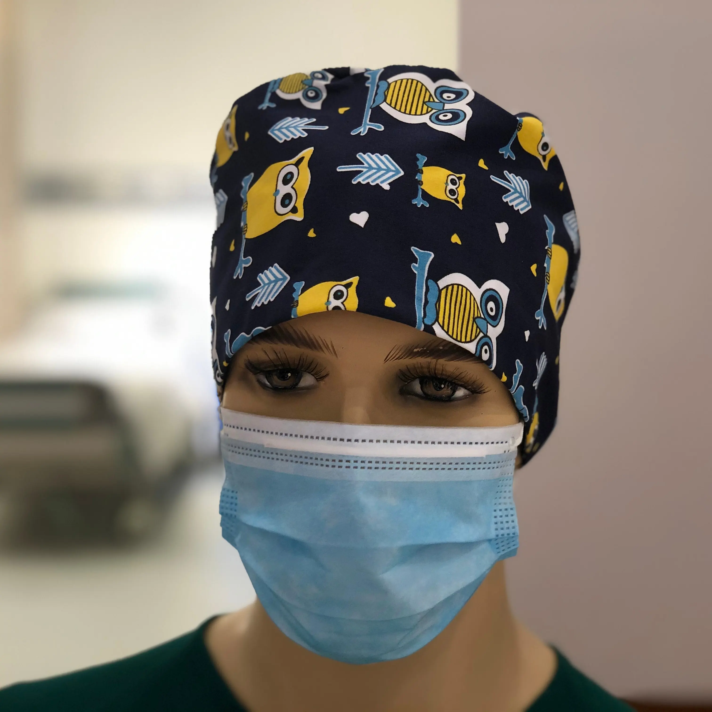 2021 new pattern fashionable style cotton print doctor nurse surgical clinic working hats