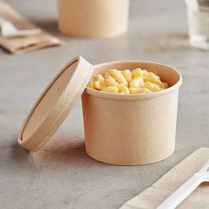 ชามใส่อาหารสุนัขแบบใช้แล้วทิ้ง กล่องอาหารกลางวันกระดาษแข็งสำหรับไมโครเวฟ ทำจากกระดาษเนื้อวัวแท้ สำหรับข้าว ซุป สลัด พิซซ่า คุกกี้ แฮมเบอร์เกอร์ ลูกอม บะหมี่ - Product Image 5