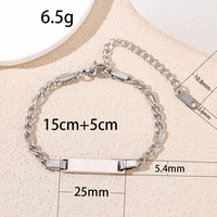 Bracelet à breloques rectangulaire simple personnalisable en acier inoxydable plaqué or tendance Ywyougang pour cadeau d'anniversaire d'enfant