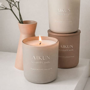AIKUN Custom Logo Eco Friendly Glass Candle Aromatherapy Candle Fragrance Candle For Wedding Gift OEM ODM - Product Image 1